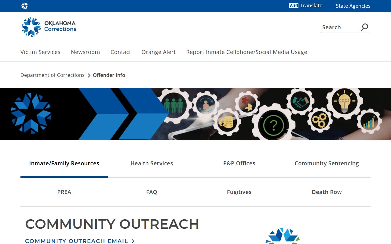 McClain County criminal charge history on the Oklahoma DOC offender information page