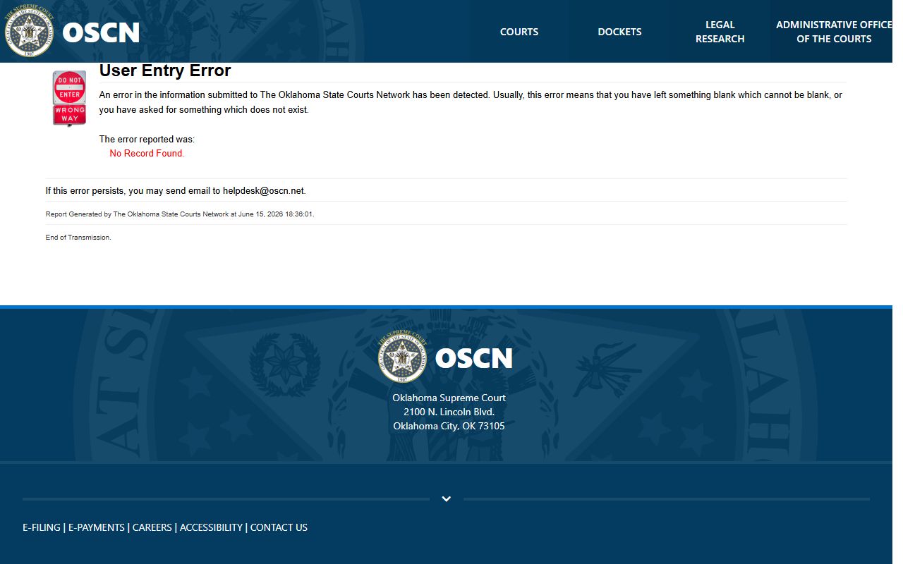 Oklahoma expungement statute for sealing McClain County court records