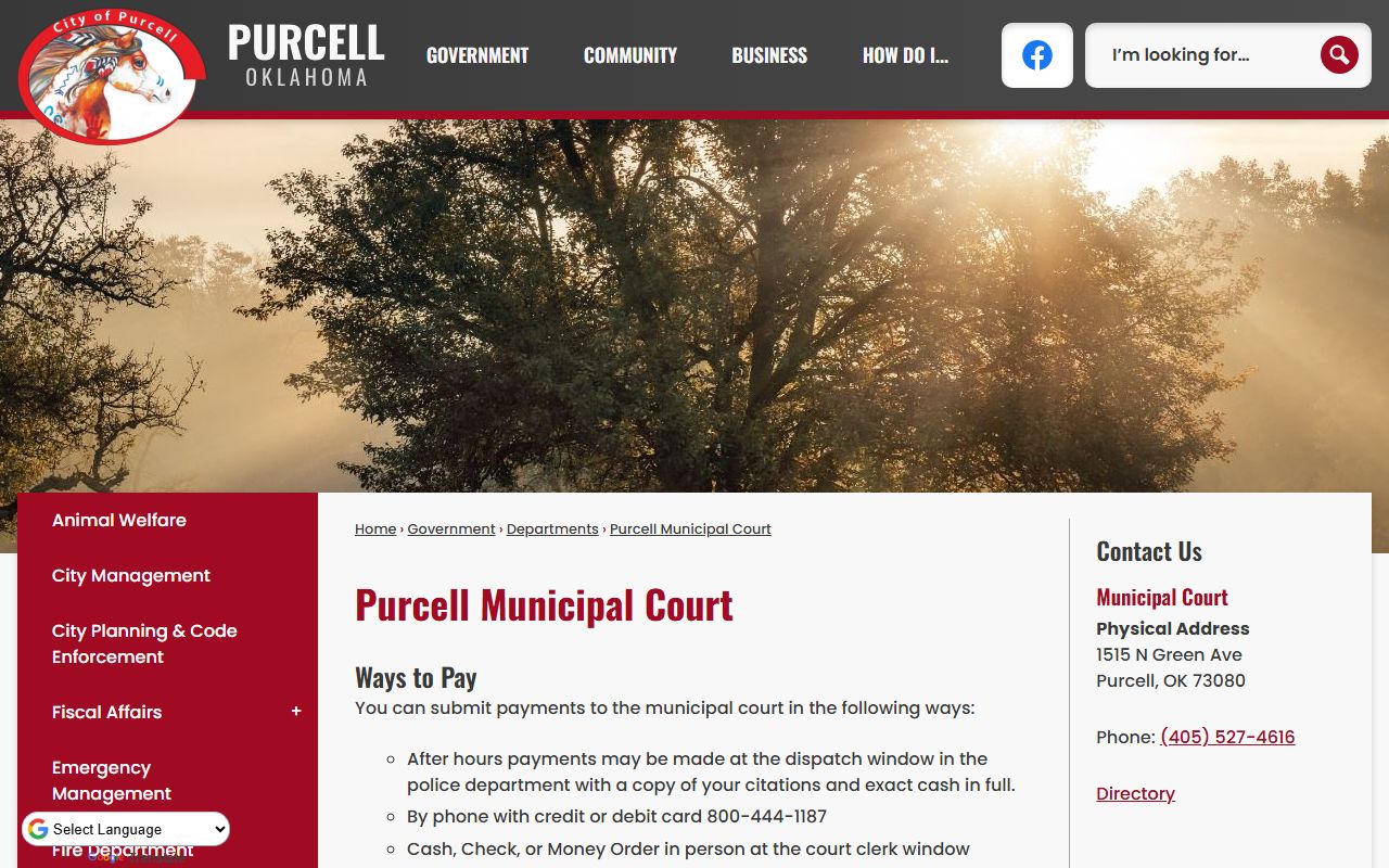 McClain County traffic court records and Purcell Municipal Court information